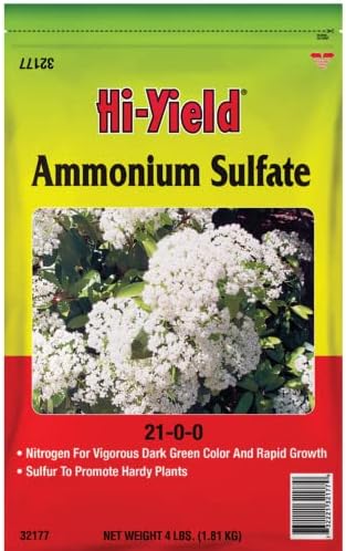 Hi-Yield (32177) Ammonium Sulfate 21-0-0, 4 lbs | Ammonium sulfate 21-0-0 granular - Fast-release nitrogen with sulfur for quick green-up, 4 lbs - Lawn owners