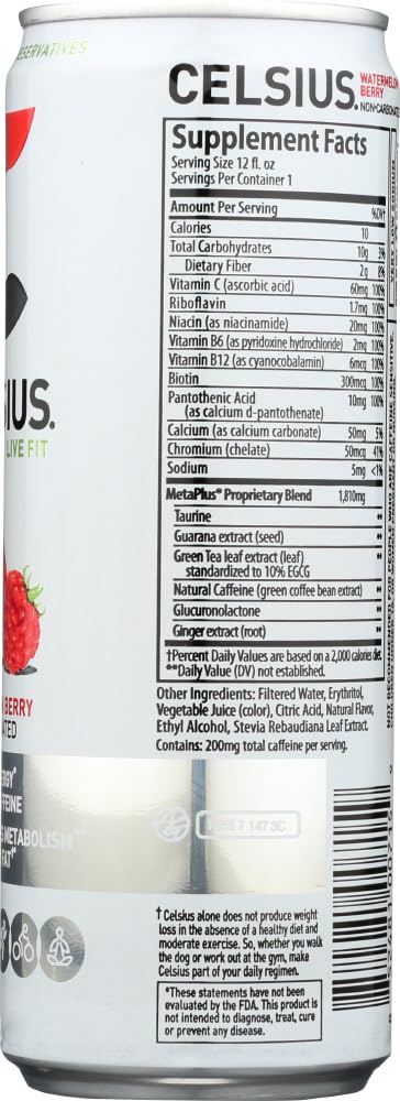 CELSIUS Sparkling Peach Vibe, Functional Essential Energy Drink 12 Fl Oz (Pack of 4)