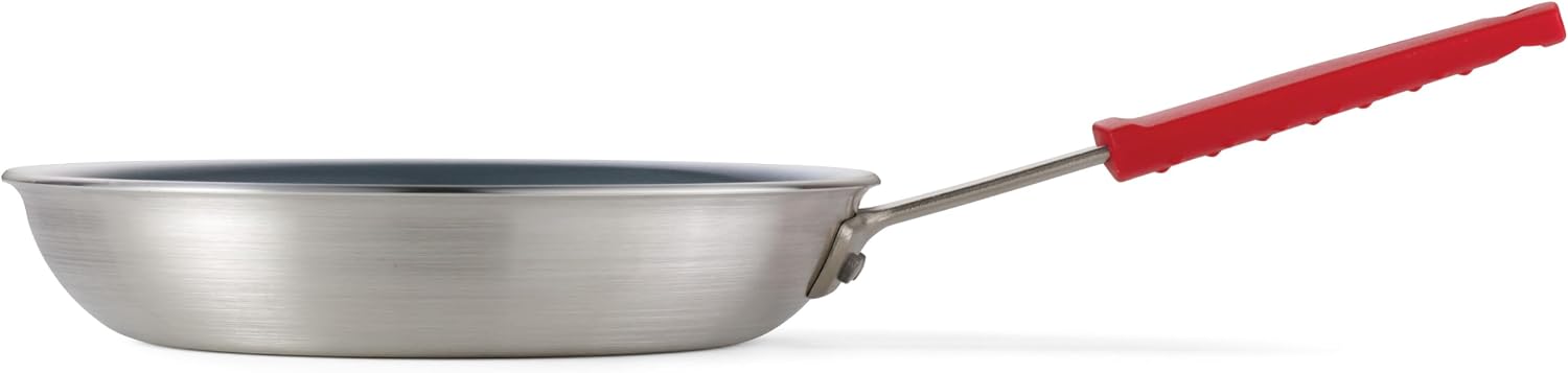 Tramontina Professional 8-Inch Non Stick Small Frying Pan | Heavy-Gauge Aluminum Skillet with Reinforced Nonstick Coating, Red Handle, Dishwasher and Oven Safe, Made in Brazil
