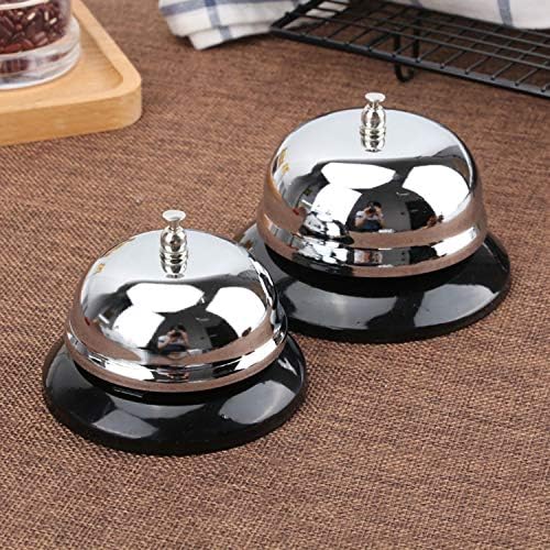HeeYaa Call Bell 2 Packs 3.3 Inch Diameter with Metal Anti-Rust Construction, Desk Bell for Hotels, Schools, Restaurants, Reception Areas, Hospitals
