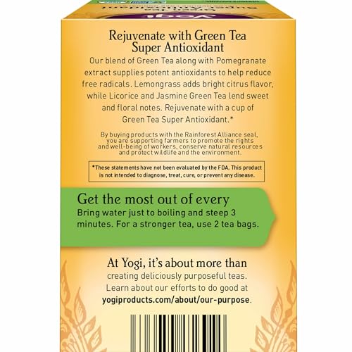 Yogi Tea - Green Tea Super Antioxidant (6 Pack) - Organic Green Tea Blend to Support Overall Health - 96 Tea Bags