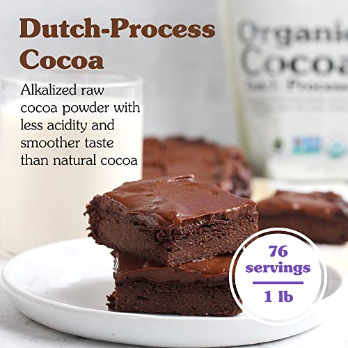 NuNaturals Organic Fairtrade Dutch Cocoa Powder Unsweetened 10-12%, 1 lb