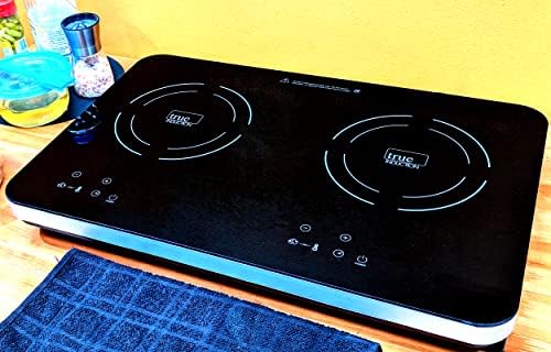 TI-2C 23 inch Portable Dual Induction Glass-Ceramic Cooktop, 1750W, UL1026 Certified