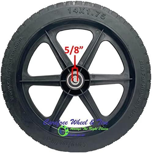 16" x 1.75" Carefree Wheel and Tire Assembly. Bore Options 1/2", 5/8", 3/4" and 1" (16, 5/8" Semi-Precision Bearings)