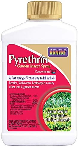 Bonide Pyrethrin Garden Insect Spray Concentrate, 8 oz Ready-to-Mix Fast Acting Insecticide for Outdoor Garden Use | Ready-to-Mix, Fast Acting Insecticide for Outdoor Garden Use