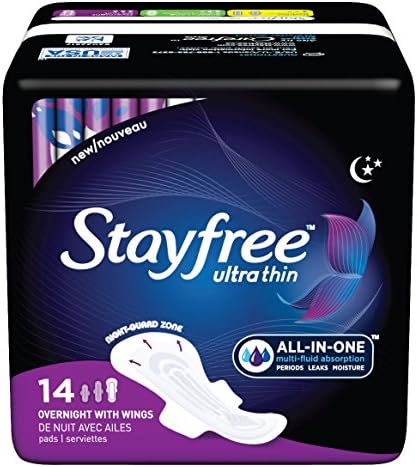 Stayfree Ultra Thin Overnight Pads with Wings - 14 Ct (Pack of 2)