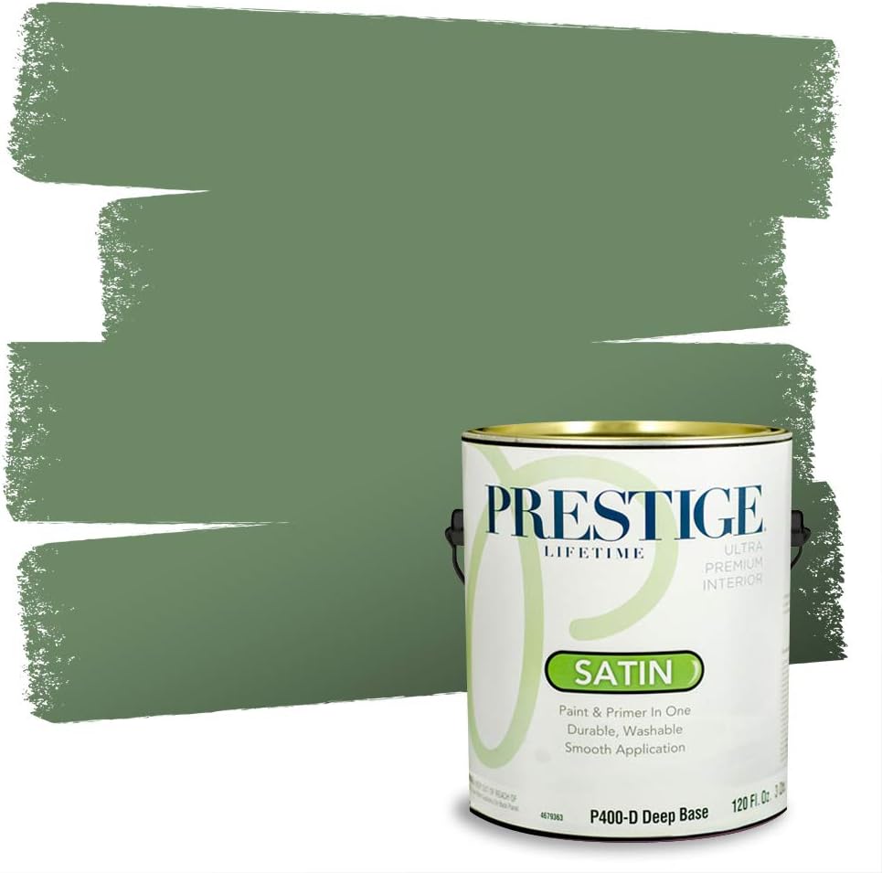 PRESTIGE Paints Exterior Paint and Primer In One, 1-Gallon, Semi-Gloss, Comparable Match of Sherwin Williams* Shamrock*