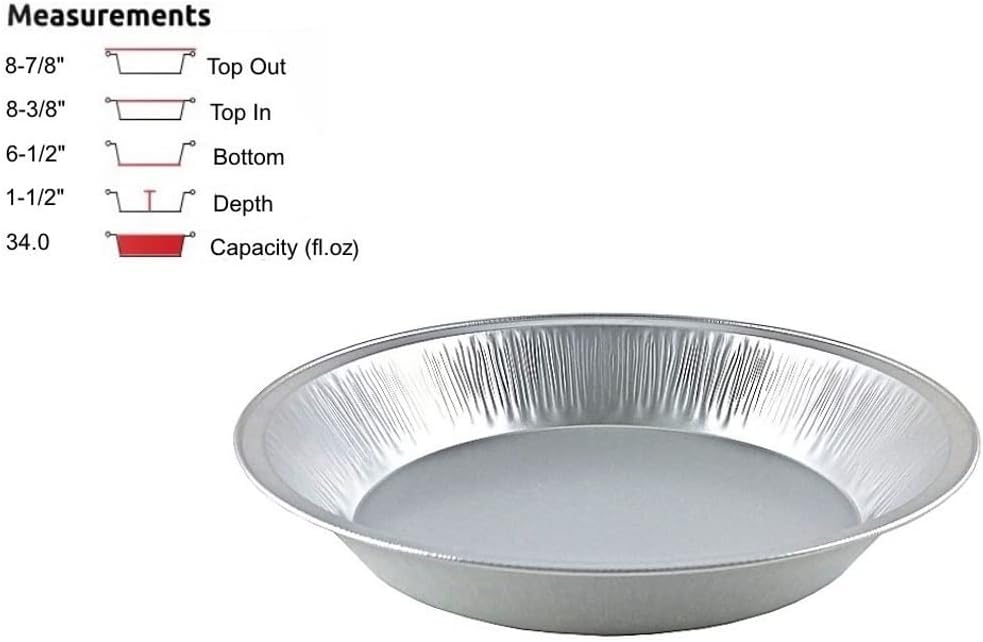 Handi-Foil 9" Smooth-Wall Aluminum Foil Extra-Deep Pie Pan Plate Tin -Heavy #509 (Pack of 25)