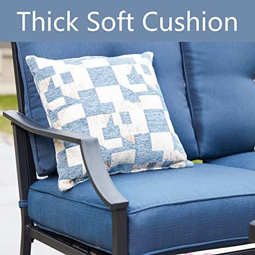 ® Outdoor Loveseat Bench,2PCs Conversation Furniture Set with Cushions,for Garden,Yard,Poolside and Patio (White)