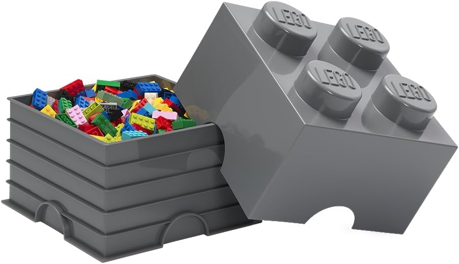 Room Copenhagen LEGO Storage Brick Drawer 4, 9-3/4 x 9-3/4 x 7-1/8 Inches, Bright Yellow (4003) | Stackable Storage Box Storage with Lid Toy Organization Home Decor Office Kids Room