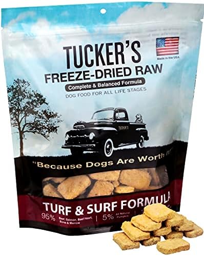 Tucker's Raw Frozen Freeze Dried Raw Dog Food, Turf & Surf Formula 14oz