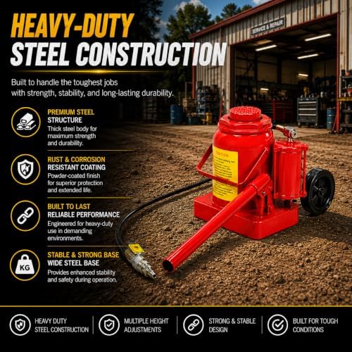 Stark USA 12-Ton (24,000 LBS) Capacity Air/Hydraulic Bottle Jack Low Profile Bottle Jack Lift Auto Repair Automobile Truck SUV Car Lift with Handle