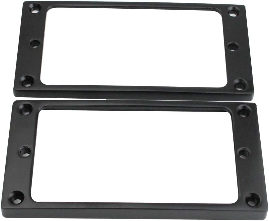 Guyker Flat Metal Humbucker Pickup Mounting Ring Set - Bridge Neck Pickups Cover Frame Replacement Part for Electric Guitar or Precision Bass(2PCS