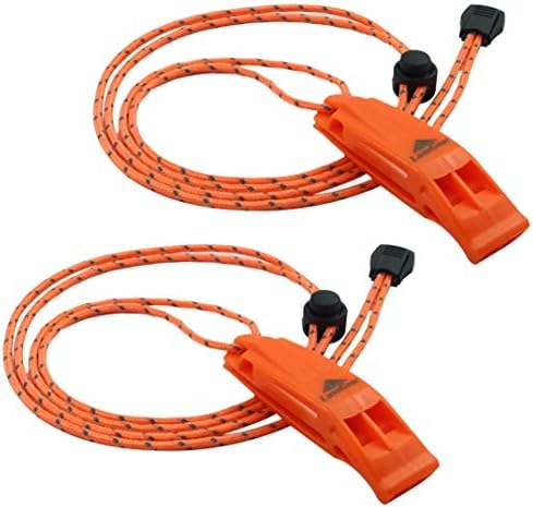 LuxoGear Emergency Whistles with Lanyard Safety Whistle Survival Shrill Loud Blast for Kayak Life Vest Jacket Boating Fishing Boat Camping Hiking