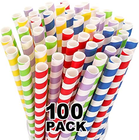 100 Pack, Extra Wide Paper Smoothie, Boba Straws - 10 mm Wide Biodegradable Straws for Bubble Tea (Tapioca, Boba Pearls), Milkshakes