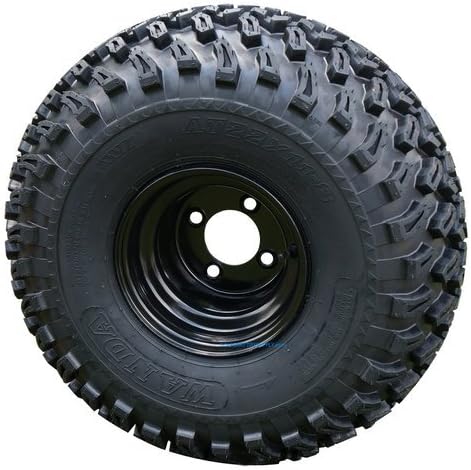 8" Black Steel Golf Cart Wheels and 22x11-8 All Terrain Golf Cart Tires - Set of 4