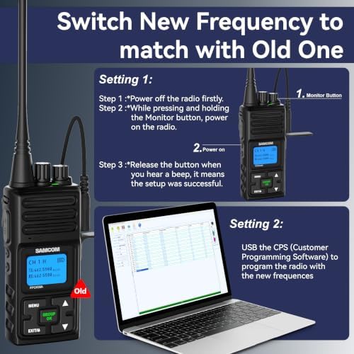 SAMCOM FPCN30A Two Way Radios Long Range 5 Watts Walkie Talkies for Adults Rechargeable 2 Way Radios UHF Handheld Business Group Call Radio 1500mAh