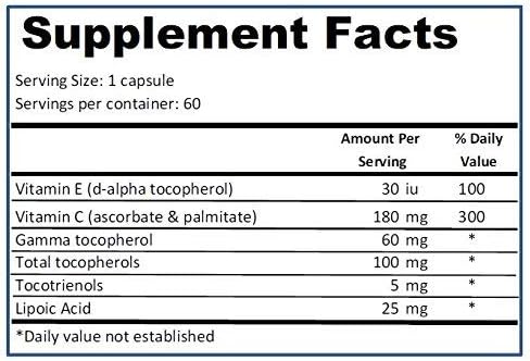 VitaE8 60 Capsules - High Gamma, Low Alpha Full Spectrum Vitamin E with No Filler Oils