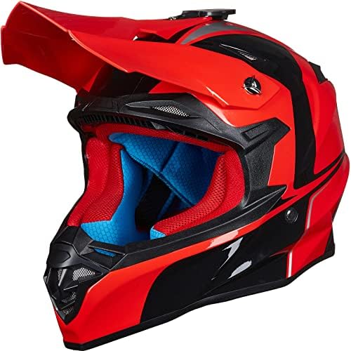 ILM Adult Dirt Bike Helmets ATV Motocross Dirtbike Helmet with Super Soft Liner Camera Mount for Men Women Motorcycle Dual Sport DOT Model-216 (Red