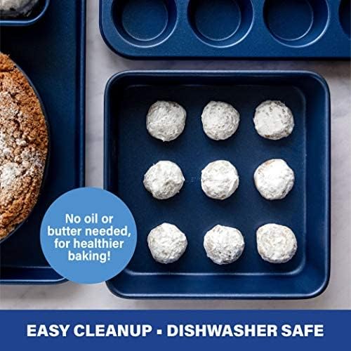 Granitestone Blue Nonstick 9.7in x 5.75in x 2.8in Loaf Pan, Oven Safe up to 500F, Dishwasher Safe