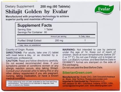 Shilajit Golden Siberian Altai 60 Tabs