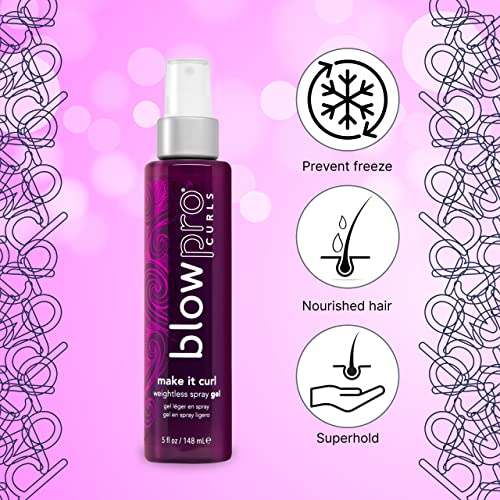blowpro Make It Curl Weightless Spray Gel 5oz, Boost & Locks in Curl Definition, Flexible Finish, All Day Beautiful Hold, Travel-Friendly Bottle