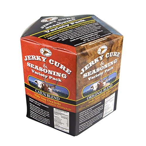 Hi Mountain BOLD & SAVORY Jerky Seasoning and Cure Kit | Variety Pack | Bold & savory flavors: Mandarin Teriyaki, Pepperoni, Sweet & Spicy, Inferno, & Pepper, Beef, Venison, Deer, Elk, Up to 20 lbs