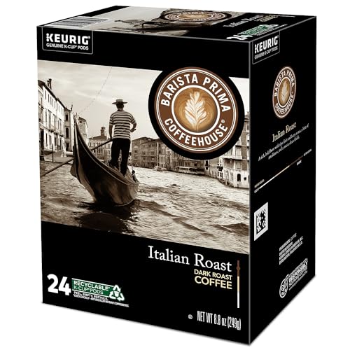 Barista Prima Coffeehouse Medium Dark Roast Extra Bold K-Cup for Keurig Brewers, Colombia Coffee 24 count (Pack of 4) (Packaging May Vary)