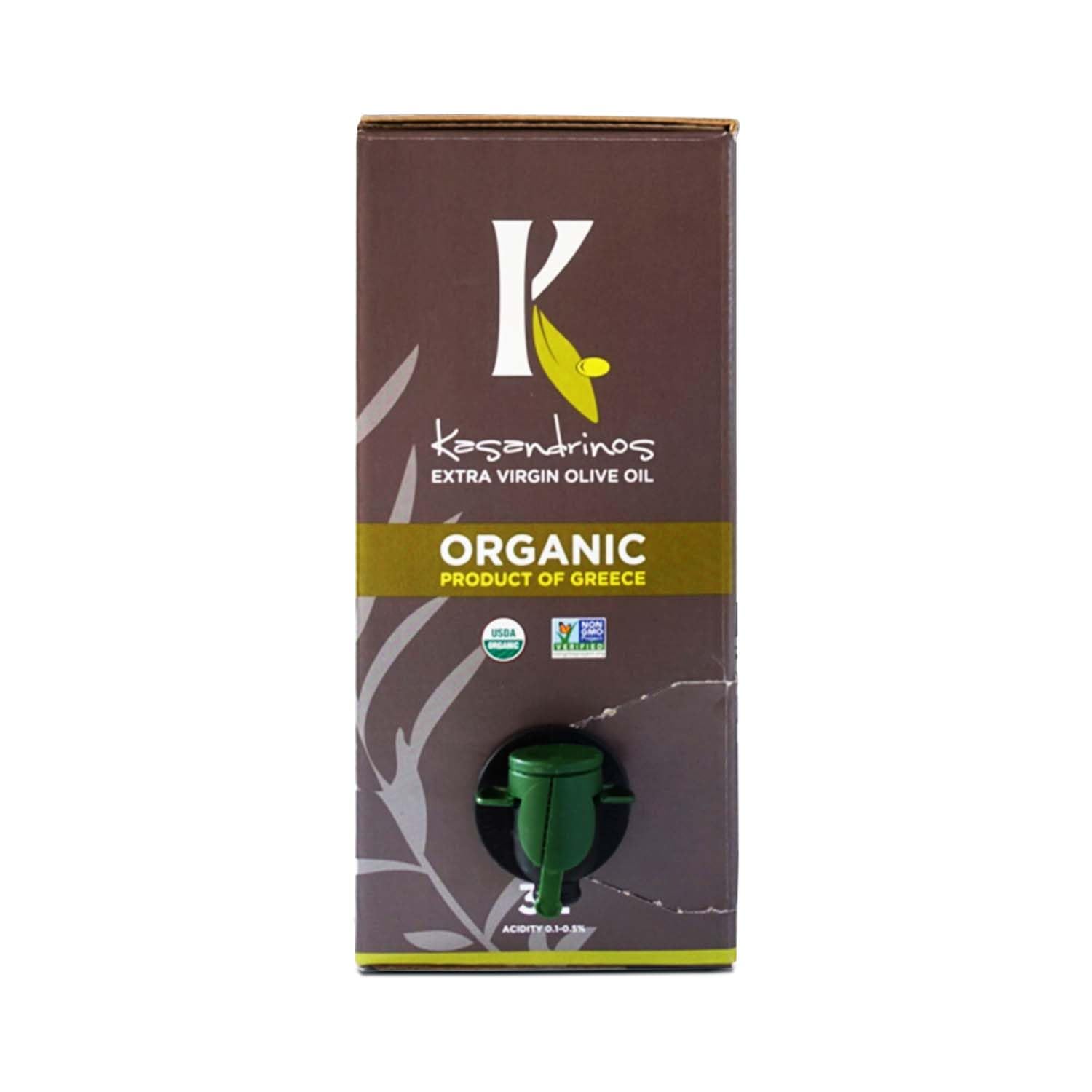Kasandrinos Organic Olive Oil Extra Virgin, Polyphenol Rich Greek Olive Oil, 100% Organic First Cold Pressed, Mild + Delicate Flavor, Verified by Non GMO, 500 ml / 16.9 oz