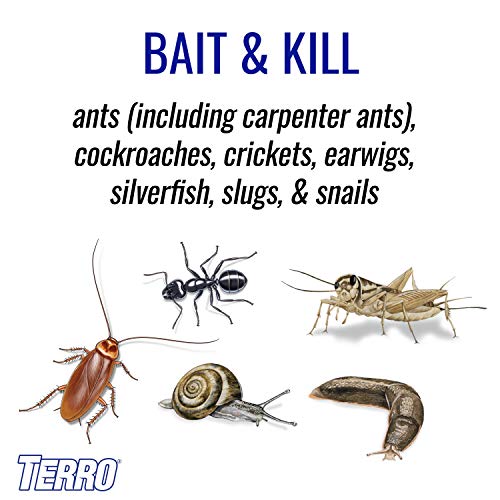 TERRO Perimeter Outdoor Ant Bait Plus, 2-Pack, 2 lb Shaker Canisters | Attracts and Kills Carpenter Ants, Roaches, Crickets, Earwigs, Silverfish, Slugs & Snails for Pest Control, 4-Week Protection