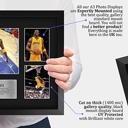 HWC Trading Kobe Bryant Signed Large 16 x 12 inch (A3) Printed Gifts Autograph Photo Display - 16" x 12" Framed