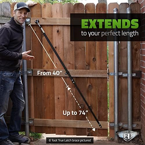 6' Telescopic Gate Brace - Wood Privacy Fence Anti Sag Gate Kit - Gate Hardware Kit for Outdoor Wooden Fence Gates