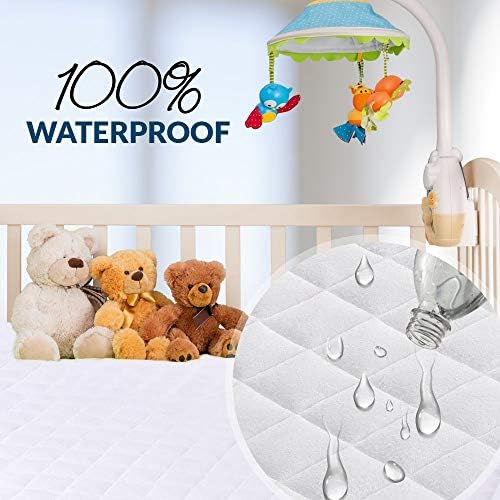 PlushDeluxe Bamboo Waterproof Mattress Protector, Queen Size, Ultra Soft