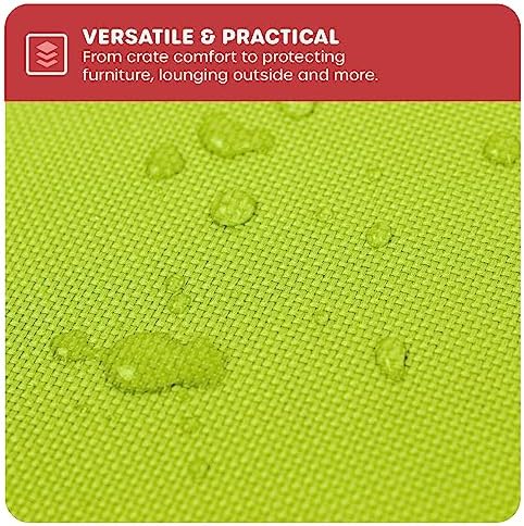 Downtown Pet Supply Dog Crate Pad, 35" x 22" - Waterproof, Ripstop Nylon Dog Crate Mat Chew Proof and Machine Washable - Dark and Light Green - L