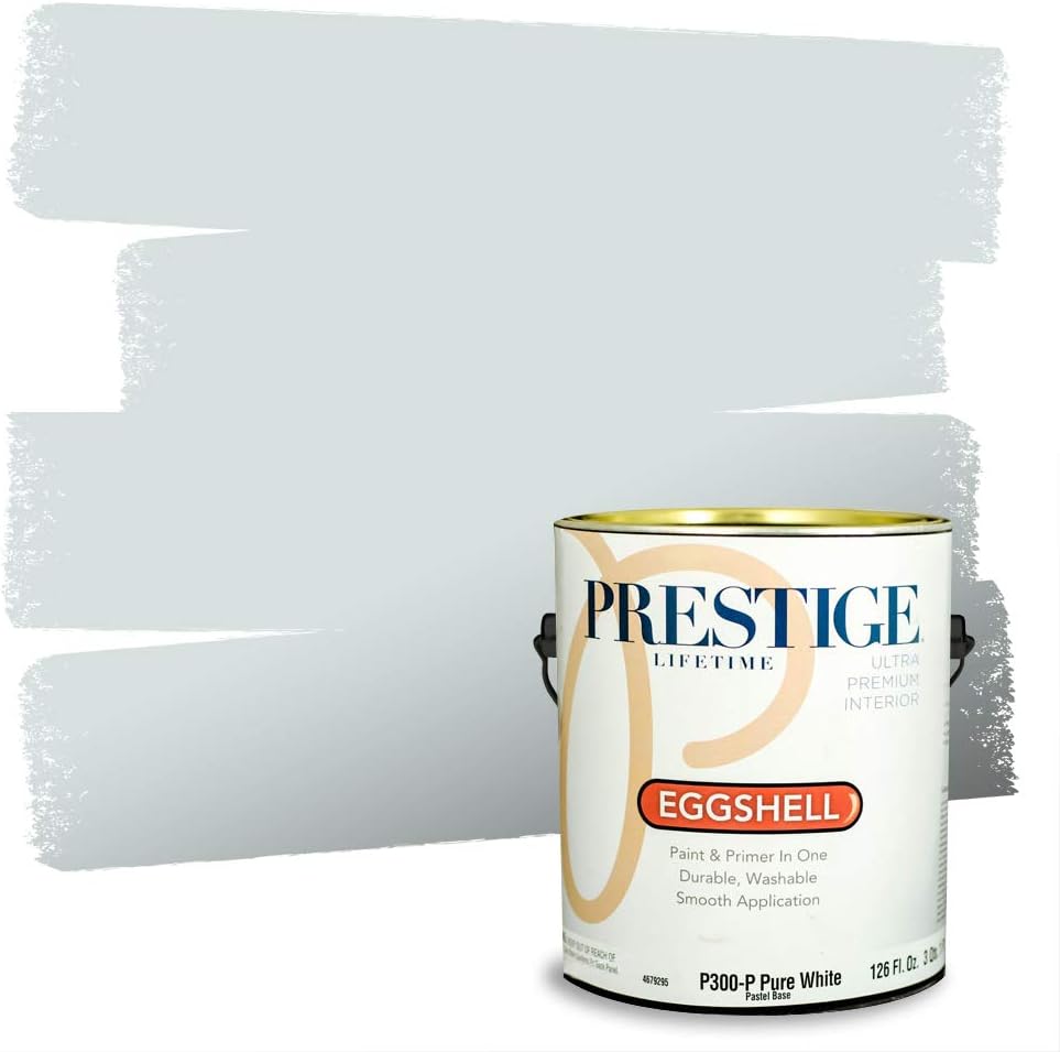 PRESTIGE Paints E100-T-SW6241 Exterior Paint and Primer in One, 1-Gallon, Flat, Comparable Match of Sherwin Williams Aleutian, 1 Gallon, SW18-Aleutian