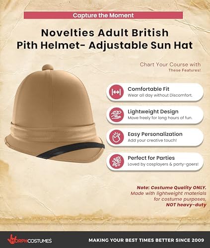 Nicky Bigs Novelties Pith Helmet, Tan Straw Safari Costume Accessory
