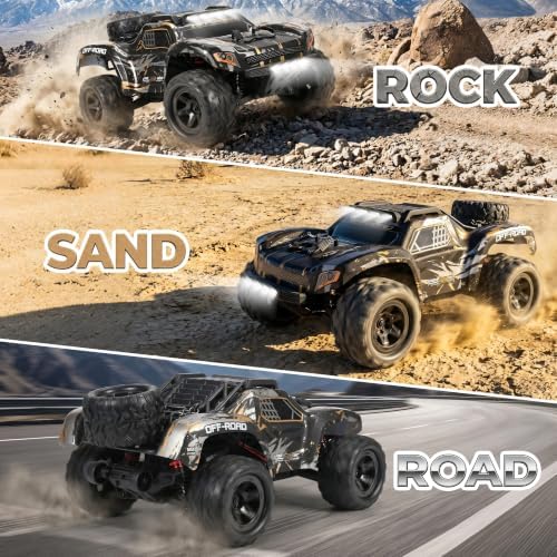 RC Car for Adults,RC Truck,4WD Off Road Monster Truck RC, 1:18 RC car,2 Batteries, LED Lights, All Terrain Waterproof RC Truck for Beginners&Boys.