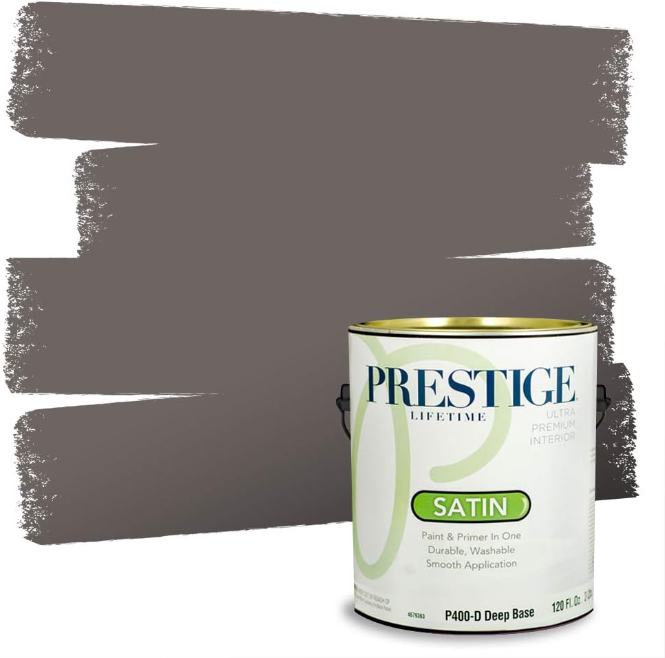 PRESTIGE Paints Exterior Paint and Primer In One, 1-Gallon, Satin, Comparable Match of Sherwin Williams* Socialite*