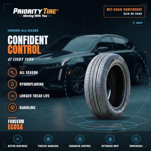 Forceum Ecosa All-Season Passenger Car Touring Radial Tire-175/70R14 175/70/14 175/70-14 84T Load Range SL 4-Ply BSW Black Side Wall UTQG 400AA