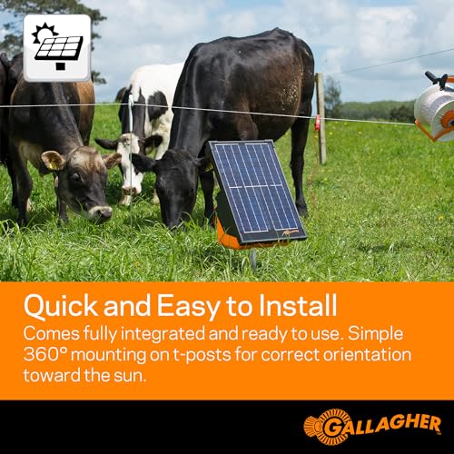 Gallagher S200 Solar Electric Fence Charger | 2.0 Joule Solar Powered Fence Energizer | Two Power Modes for Wildlife Deterrence and Livestock