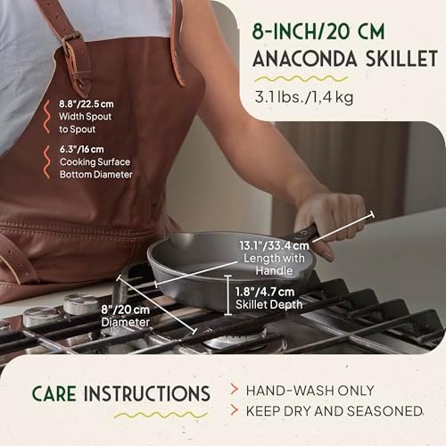 Victoria 10-Inch Cast Iron Skillet, Pre-Seasoned Cast-Iron Frying Pan with Long Handle, Made in Colombia | Pan with Long Handle, Made in Colombia