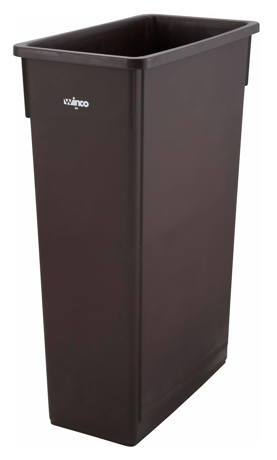 Winco Slender Trash Can, 23-Gallon, Brown | Great for Kitchens, Dining Areas and Back-of-house Cleanup