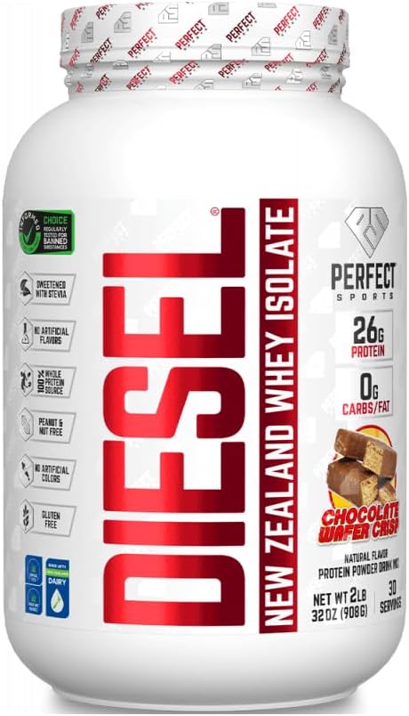 PERFECT SPORTS Diesel Whey Protein Isolate, Milk Chocolate, 2 lb