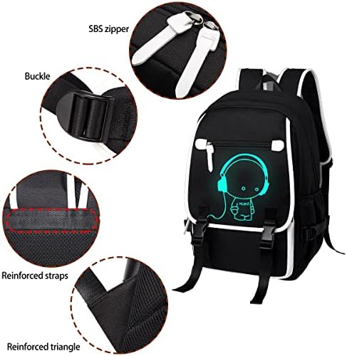Asge Large Nylon Backpacks for Boys & Girls, Waterproof Satchel with Print, School Bags for 8-16 Years