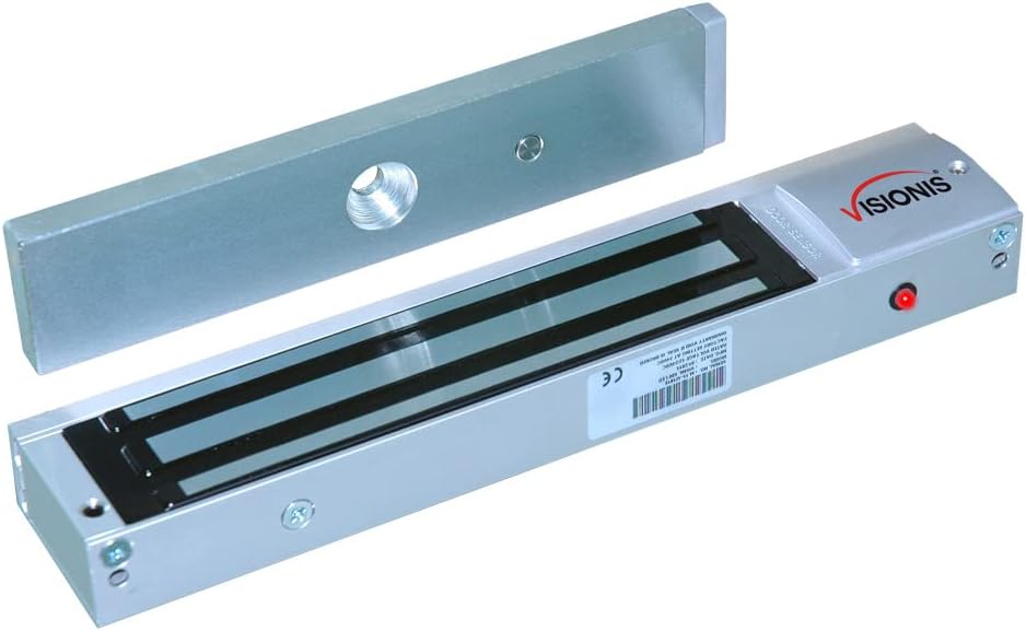 Visionis FPC-5192 600lbs Indoor Electromagnetic Lock with 600 lbs L and Z Bracket for Inswinging Door Access Control Maglock