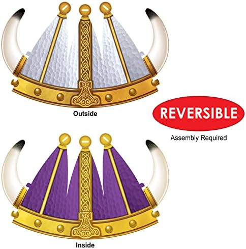 Beistle 4piece Reversible Paper Viking Helmets for Medieval Theme Party Supplies
