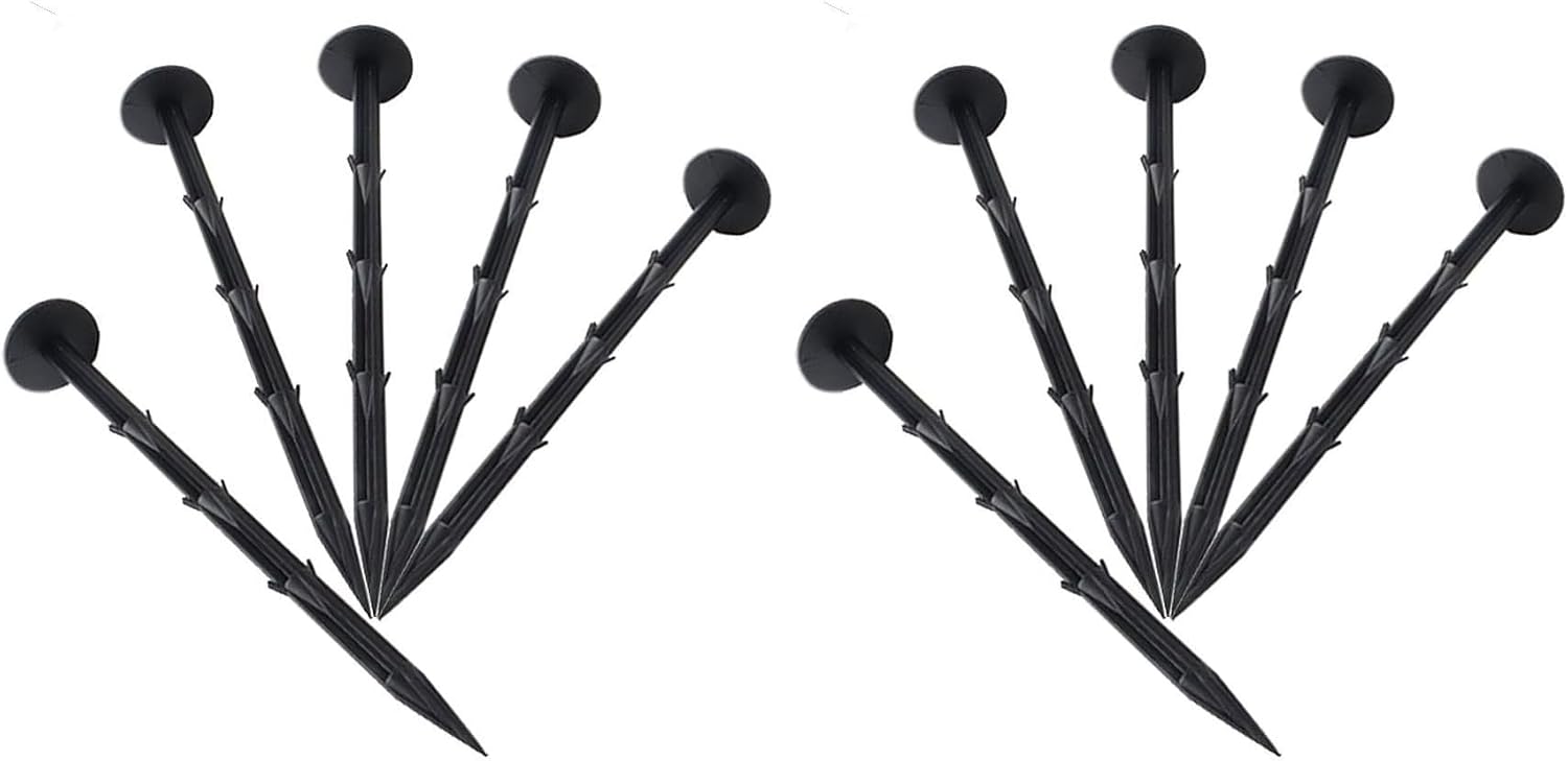 KINGLAKE 30 Pcs 4.3 inch Sturdy Plastic Stakes Anchors Rustproof for Holding Down Landscape Fabric Lawn Edging,Tents,Game Nets and Rain Tarps Black