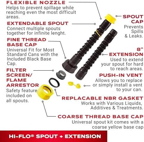 EZ-POUR® HI-FLO Spout with Extension & Vent Kit, Multi-Purpose Spout