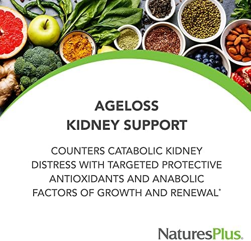 NaturesPlus AgeLoss Kidney Support - 90 Tablets - with Vitamin D3 & Magnesium - Vegetarian, Gluten Free - 30 Servings
