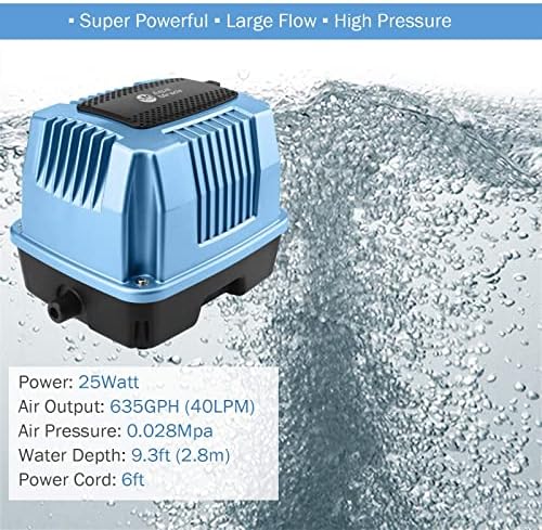 AquaMiracle Linear Air Pump AP-40/AP-60/AP-80/AP-160 for Pond Aeration, Septic, Hydroponic, 635/950/1350/2550GPH, Pond, Waste Treatment, Aquarium